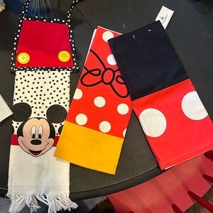 New with tags three set of Mickey and Minnie, mouse kitchen towels